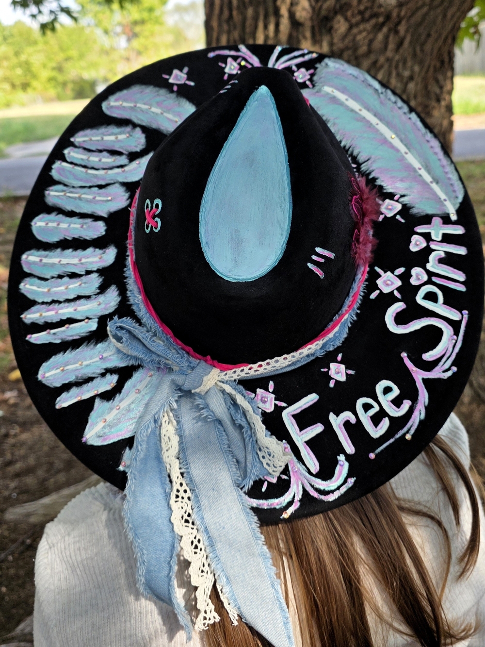 Free Spirit Hand Painted Fedora Hat